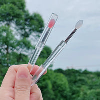 Portable Silicone Lip Brush with Cap for Lipstick, Lip Mask, and Eyeshadow Application