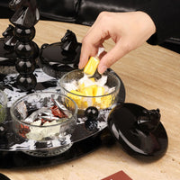 Fruit Plate for Living Room, Divided Candy Snack Dish, Decorative Table Centerpiece