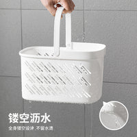 Portable Shower Caddy Basket with Handle, Quick-Dry Hollow Design for Bathroom Dormitory Toiletries Storage