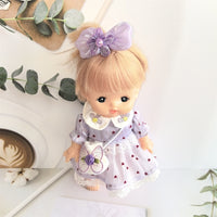 25cm Milou Doll Clothes Set with Heart Dot Dress and Butterfly Bag
