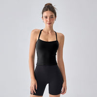 Women's Breathable Yoga Sports Bra Tank Top with Built-in Chest Pad for Running & Cycling