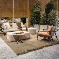 Outdoor Patio Wicker Sofa Chair and Coffee Table Set for Garden Balcony Villa