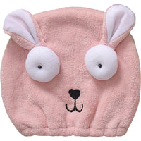 Parent-Child Cartoon Coral Fleece Hair Drying Towel Set for Adults and Kids