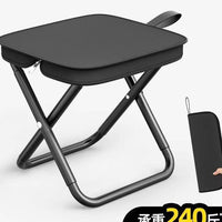 Portable Folding Fishing Stool with Storage Bag, Heavy-Duty Carbon Steel Camping Chair for Adults