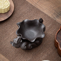 Creative Zisha Purple Clay Lotus Leaf Tea Strainer Filter Set for Kung Fu Tea Ceremony