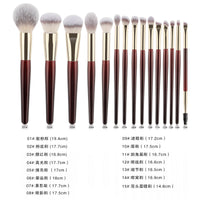 15-Piece Professional Synthetic Makeup Brush Set with Pouch