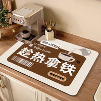 Coffee Machine Countertop Mat Absorbent Quick Dry Non-Slip Kitchen Dish Drying Mat Bar Mat