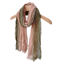 2025 New Cotton Linen Scarf for Women, Vintage Gradient Long Shawl, Pleated Thin Spring Autumn Warm Neck Wrap