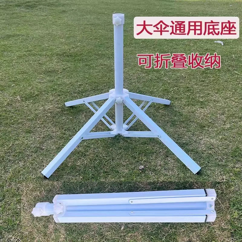 Portable Folding Umbrella Base Stand for Outdoor Market Stalls and Patios, Heavy-Duty Universal Design