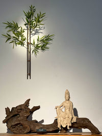 New Chinese Style Bamboo Woven Wall Vase for Tea Room Decor