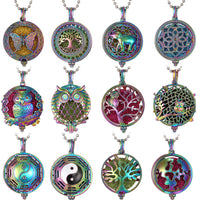 Tree of Life Alloy Diffuser Locket Necklace for Essential Oils and Perfume