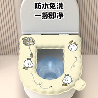 Waterproof Thick Toilet Seat Cushion, All-Season EVA Washable & Reusable Toilet Seat Cover with Adhesive Backing