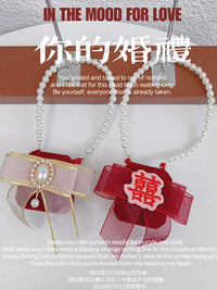 Pet Wedding Ring Bearer Necklace Pouch for Dogs - Velvet Jewelry Bag for Proposals and Special Occasions
