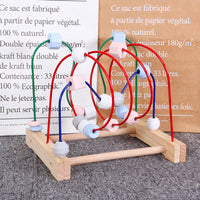Wooden Three-Track Wire Maze Bead Toy for Toddlers, Educational Shape Recognition Activity