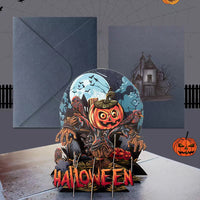Halloween 3D Pop-Up Greeting Cards with Glitter and Gold Stamping for Parties and Messages