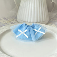 Cotton Doll Summer Tulle Skirt with Bow for 10cm/20cm Plush Dolls