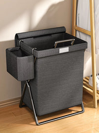 Foldable Laundry Hamper with Lid, Large Capacity Dirty Clothes Storage Basket for Bathroom and Home