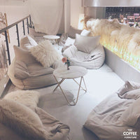 Large Suede Bean Bag Chair Cover, Washable Sofa Slipcover for Lazy Lounger