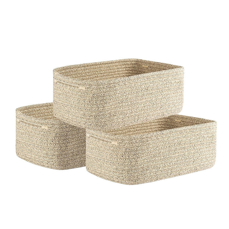 Nordic Woven Cotton Rope Storage Basket for Laundry, Toys, and Sundries