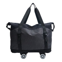 Foldable Lightweight Travel Duffel Bag with Wheels - Large Capacity Rolling Luggage for Easy Storage and Transport