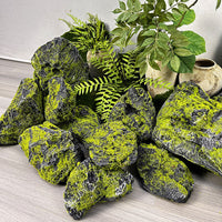 Japanese Wabi-Sabi Style PU Artificial Mossy Rock Landscape Stones for Garden Decor