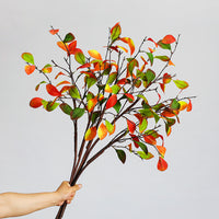 Artificial Persimmon Leaf Branch for Autumn Decor
