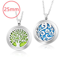 25mm Stainless Steel Aromatherapy Diffuser Locket Necklace for Essential Oils