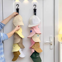 Door Back Hat Organizer Rack with 8 Clips for Baseball Caps