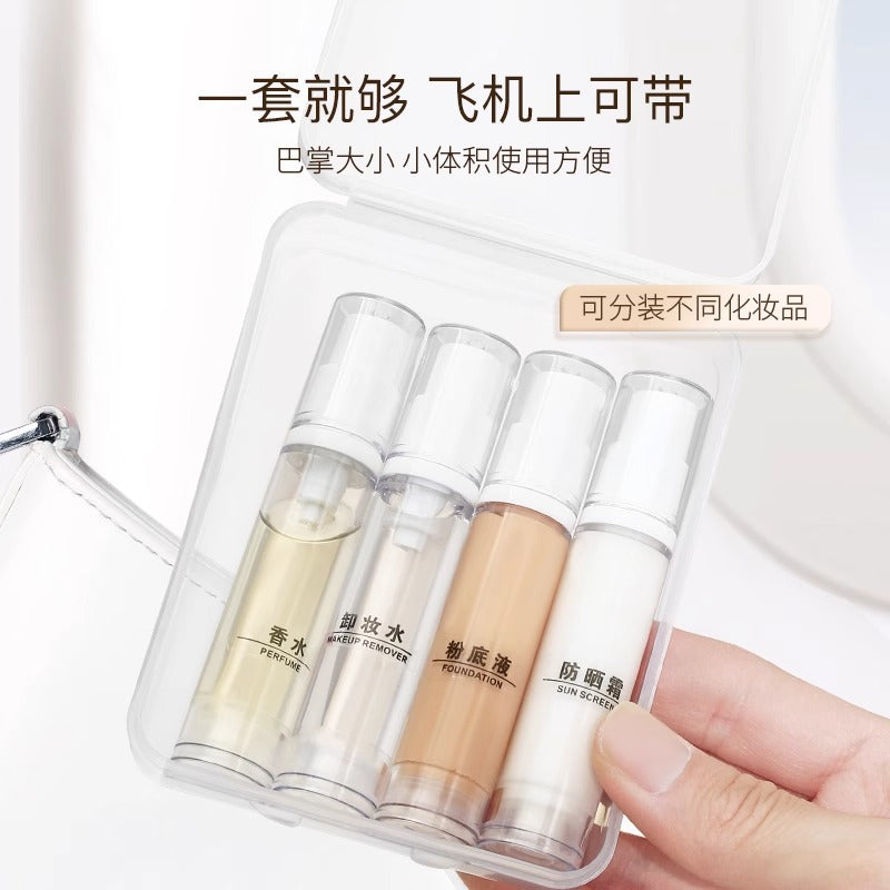 Portable Vacuum Travel Bottle Set for Lotions and Sprays - Refillable & Leak-Proof