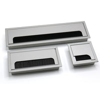 Aluminum Alloy Desk Cable Grommet with Brush Strip for Office and Conference Tables