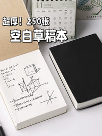 A6 Portable Blank Sketchbook Memo Pad, Unlined Tear-Off Notepad for Students, Thickened Draft Paper Notebook