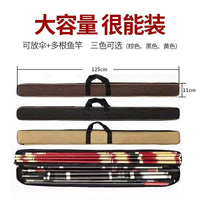 Canvas Fishing Rod Bag Waterproof Wear-Resistant Portable Storage Case