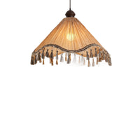 Bohemian Handwoven Tassel Pendant Light for Bedroom Living Room Dining Room Decor