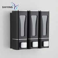 Multi-Head Wall-Mounted Manual Soap Dispenser for Shampoo, Shower Gel, and Hand Sanitizer