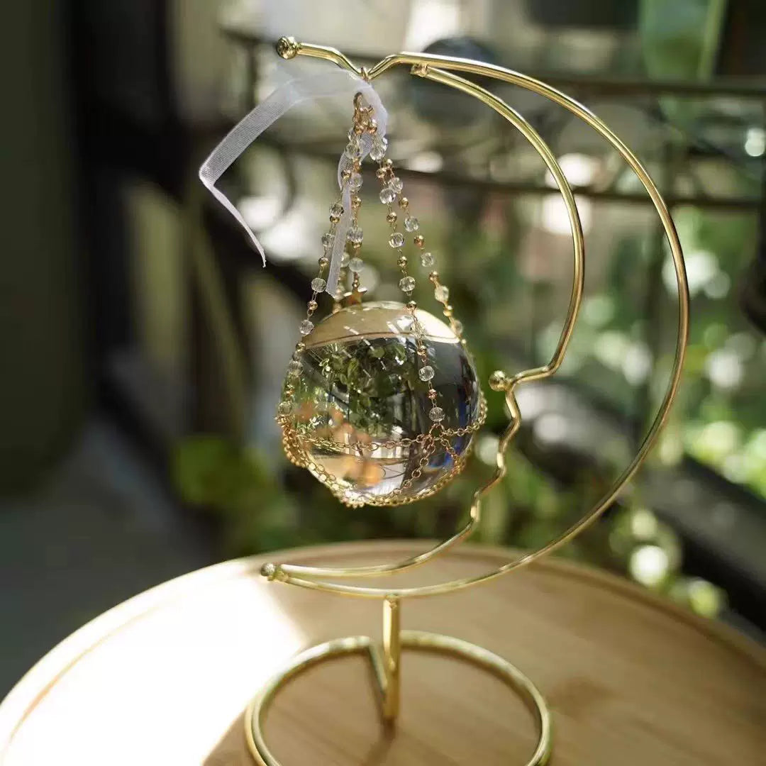 Crystal Ball Display Stand Metal Base for Desktop Decor