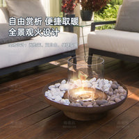 Mevira Outdoor Bioethanol Fireplace for Balcony & Patio Decor, Ambiance Flame Heater
