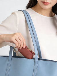 Japanese Style Genuine Leather Mini Coin Purse with Zipper