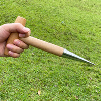 Wooden Handle Garden Dibber for Seeding, Transplanting, and Fertilizing
