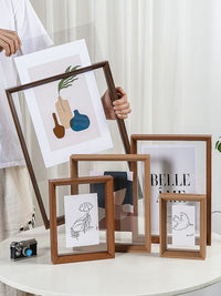 Double-Sided Transparent Photo Frame Wall Mount or Tabletop Display for Pictures and Specimens