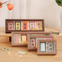 Song Brocade Hard Card Frame for Calligraphy and Painting, Mini Hollow Photo Frame Tabletop Decor