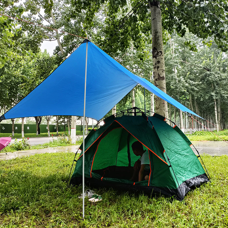 Outdoor Camping Tarp Sun Shelter with Poles and Accessories for Picnic Beach Travel