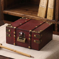 Chinese Antique Style Solid Wood Storage Box for Jewelry, Coins, and Documents