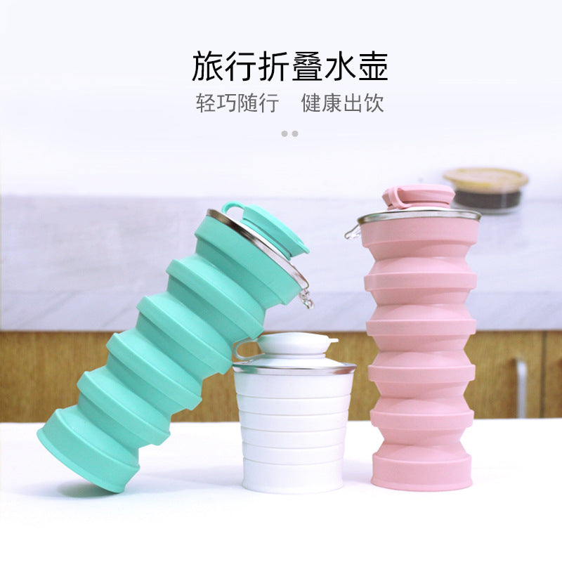 Collapsible Silicone Water Bottle for Outdoor Sports and Travel