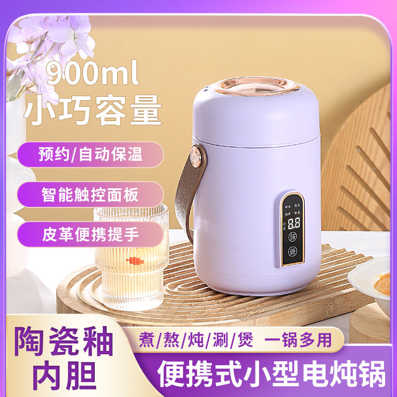 Mini Multifunctional Electric Stew Pot for Home Use, Portable Porridge Cooker and Soup Maker