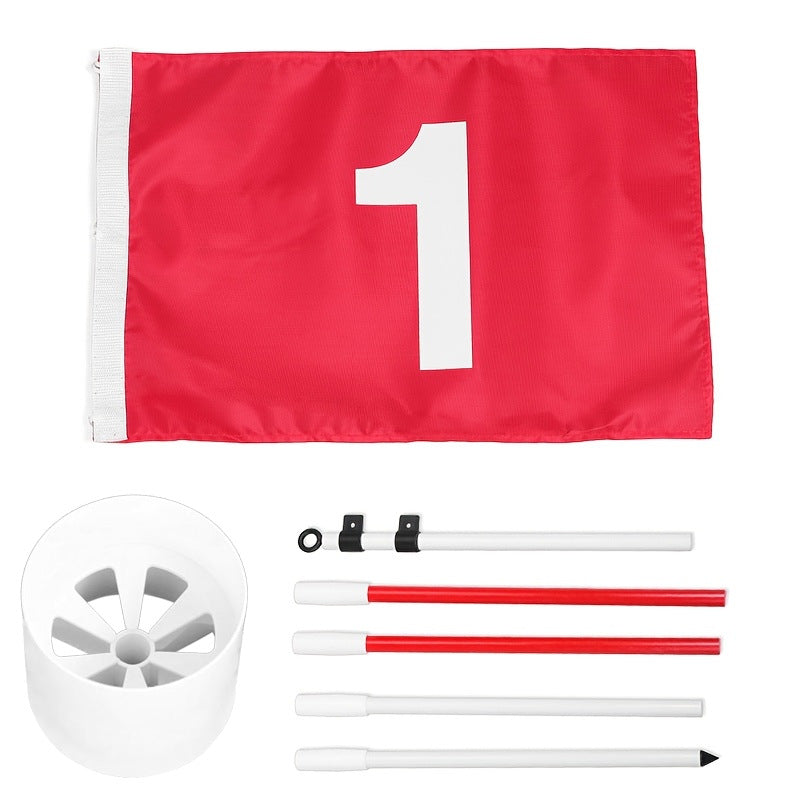 Golf Flagstick Set with Hole Cup for Putting Green Practice