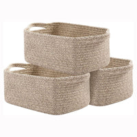 Rectangular Cotton Rope Storage Basket Woven Decorative Organizer for Toys and Sundries