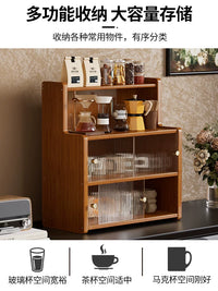 Desktop Stackable Cup Storage Rack with Pull-Out Trays for Tea Cups and Coffee Mugs