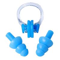 Silicone Swimming Earplugs and Nose Clip Set for Adults and Kids