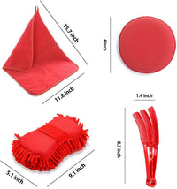 17-Piece Car Detailing Brush Set with Air Vent Brush, Drill Brushes, Microfiber Sponge, and Wire Brushes