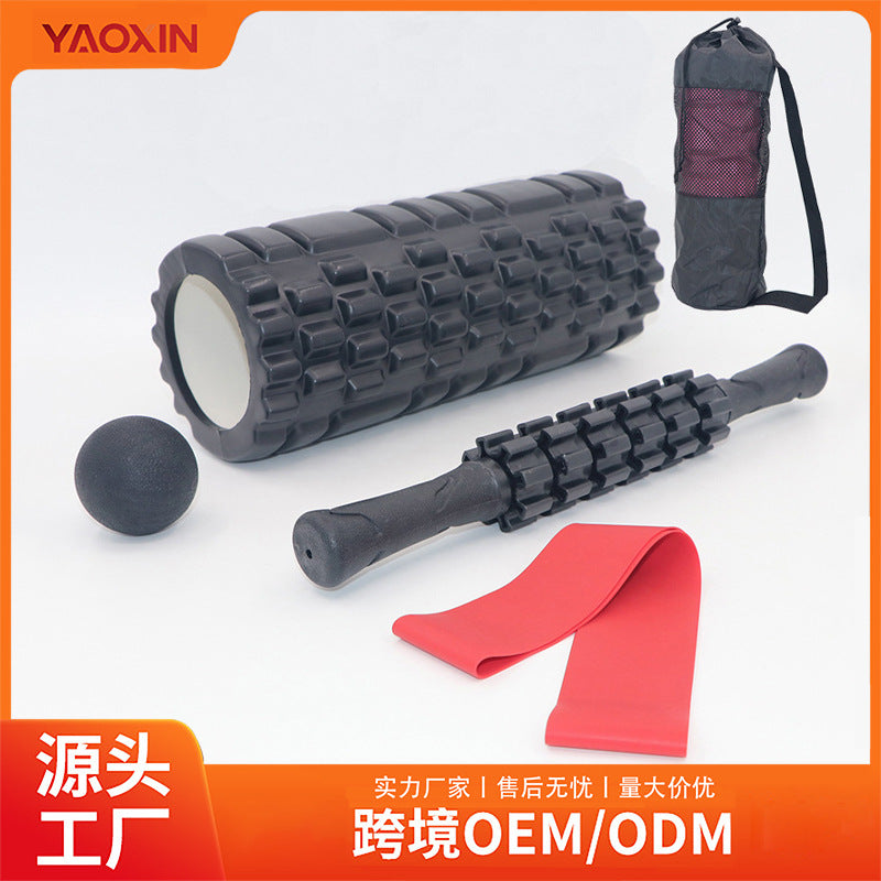 Muscle Relaxation Foam Roller Set with Massage Stick and Myofascial Release Balls for Pilates and Yoga